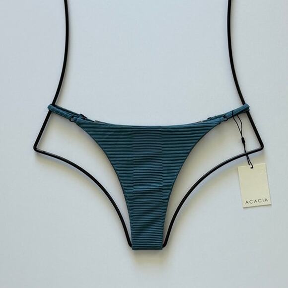 Acacia Swim Ralphy Dual Ribbed Bikini Bottom - Horizon - Minimal Coverage - XL